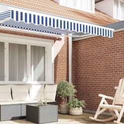 Balustrade de store pour cadre de 2,5 m - Bleu et Blanc, dimensions 2,3x0,2 m 