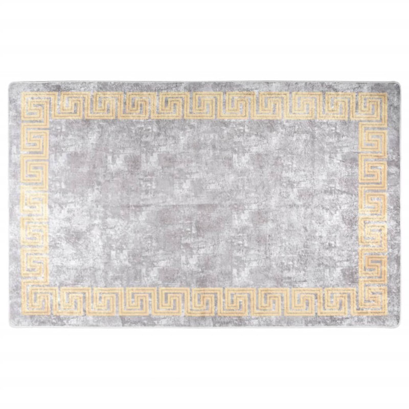 Tapis lavable antidérapant 160x230 cm gris 