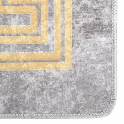 Tapis lavable antidérapant 160x230 cm gris 