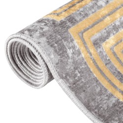 Tapis lavable antidérapant 160x230 cm gris 