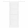 Porte Coulissante avec Set de Quincaillerie Blanche 78x211 cm Bois Massif Pin 