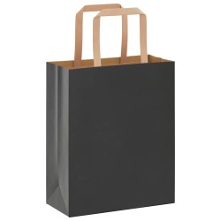 Sacs en papier 50 pcs avec poignées noir 18x8x22 cm 