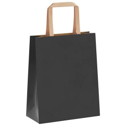 Sacs en papier 50 pcs avec poignées noir 18x8x22 cm 