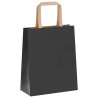 Sacs en papier 50 pcs avec poignées noir 18x8x22 cm 