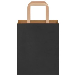 Sacs en papier 50 pcs avec poignées noir 18x8x22 cm 