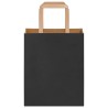 Sacs en papier 50 pcs avec poignées noir 18x8x22 cm 
