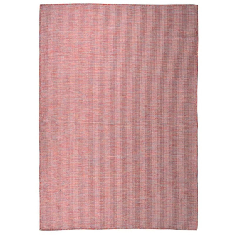 Tapis à tissage plat d'extérieur 160x230 cm Rouge 