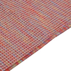 Tapis à tissage plat d'extérieur 160x230 cm Rouge 
