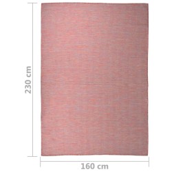 Tapis à tissage plat d'extérieur 160x230 cm Rouge 