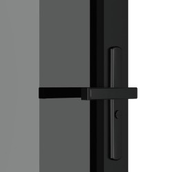 Porte intérieure 83x201,5 cm Noir Verre ESG et aluminium 