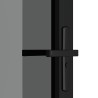 Porte intérieure 83x201,5 cm Noir Verre ESG et aluminium 