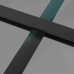 Porte intérieure 83x201,5 cm Noir Verre ESG et aluminium 