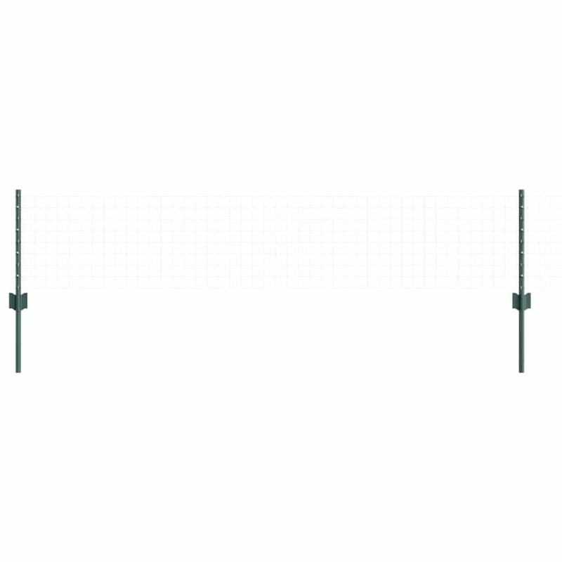 Poteaux de clôture 22 pcs Vert 80 x 2.7 x 2.7 cm. Acier 