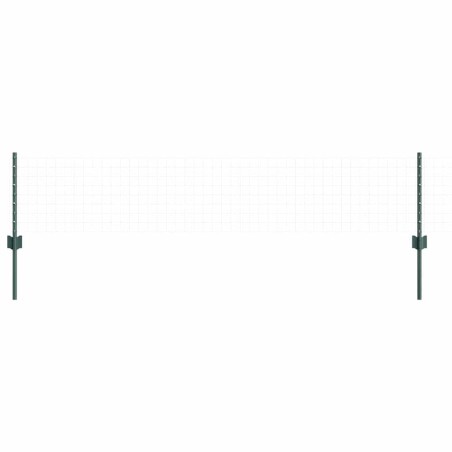 Poteaux de clôture 22 pcs Vert 80 x 2.7 x 2.7 cm. Acier 