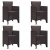 Ensemble de Repas de Jardin 5 pcs Marron 150 x 100 x 73 cm 