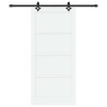 Porte coulissante avec quincaillerie blanche 93x202 cm en bois massif de pin 