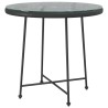 Table de salle à manger Noir Ø80 cm Verre trempé et acier 