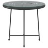 Table de salle à manger Noir Ø80 cm Verre trempé et acier 