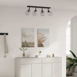 Lustres de Plafond avec Abat-jour en Verre Réglable Anthracite E27 