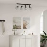 Lustres de Plafond avec Abat-jour en Verre Réglable Anthracite E27 