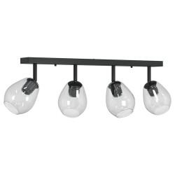 Lustres de Plafond avec Abat-jour en Verre Réglable Anthracite E27 