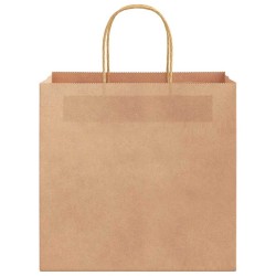 Sacs en papier 250 pcs avec poignées marron 26x17x25 cm 