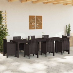 Table de Jardin Brune 300x100x73 cm Poly Rattan 