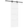 Porte coulissante avec ensemble de quincaillerie Blanc 83x232 cm Bois massif Pin 