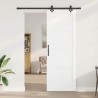 Porte coulissante avec ensemble de quincaillerie Blanc 83x232 cm Bois massif Pin 