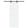 Porte coulissante avec ensemble de quincaillerie Blanc 83x232 cm Bois massif Pin 