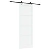 Porte coulissante avec ensemble de quincaillerie Blanc 83x232 cm Bois massif Pin 