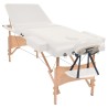Table de massage pliable à 3 zones 10 cm d'épaisseur Blanc 