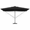 Parasol déporté Roma avec LEDs, noir, 352 x 251 x 265 cm en aluminium 