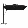 Parasol déporté Roma avec LEDs, noir, 352 x 251 x 265 cm en aluminium 