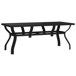 Table de jardin Noir 180x80x70 cm Acier et verre 