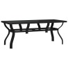 Table de jardin Noir 180x80x70 cm Acier et verre 