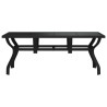 Table de jardin Noir 180x80x70 cm Acier et verre 