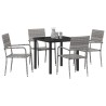Ensemble de 5 meubles de jardin en poly rotin gris 