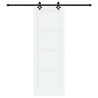 Porte coulissante avec quincaillerie blanche 73,5x211 cm en bois de pin 