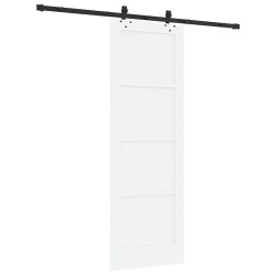 Porte coulissante avec quincaillerie blanche 73,5x211 cm en bois de pin 