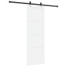 Porte coulissante avec quincaillerie blanche 73,5x211 cm en bois de pin 