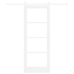 Porte coulissante avec kit de quincaillerie blanche 78x202 cm en pin massif 