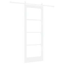 Porte coulissante avec kit de quincaillerie blanche 78x202 cm en pin massif 