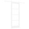 Porte coulissante avec kit de quincaillerie blanche 78x202 cm en pin massif 