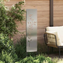 Panneau décoratif de jardin Argenté 32 x 140 cm Acier galvanisé 