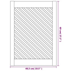 Portes d'armoires en treillis 2 pcs 49,5x69 cm pin massif 