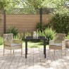 Ensemble de salle à manger de jardin 3 pièces avec coussins en rattan poly beige 