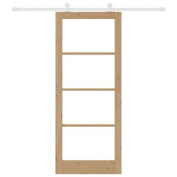 Porte coulissante avec quincaillerie 'ORKDAL'en bois massif et verre 
