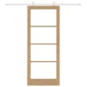 Porte coulissante avec quincaillerie 'ORKDAL'en bois massif et verre 