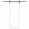Porte coulissante avec ensemble de quincaillerie "ORKDAL" Bois massif blanc et verre 